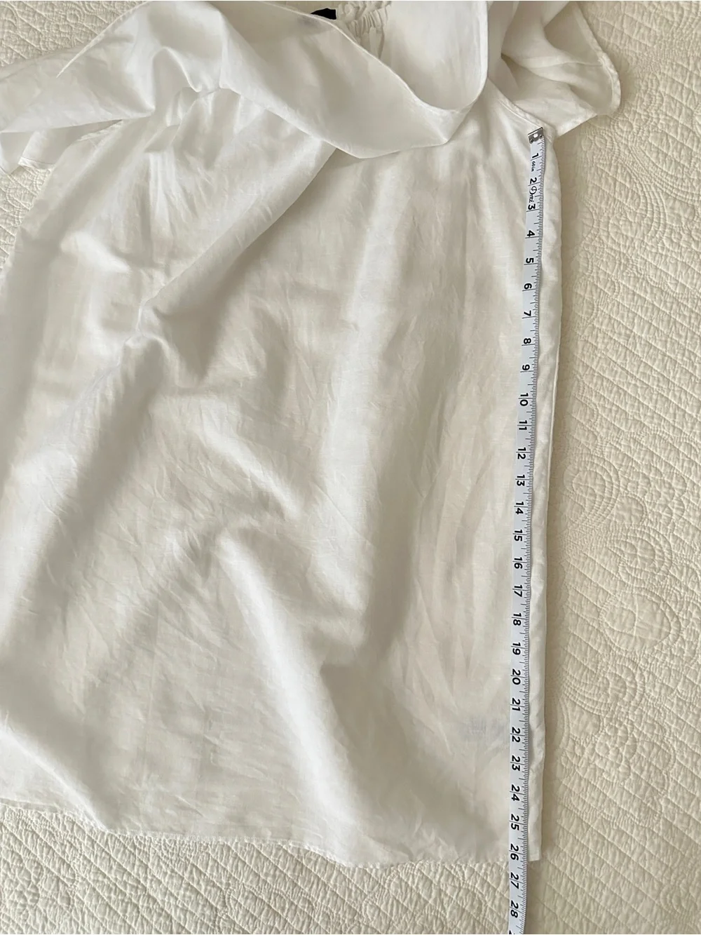 J. Crew White Linen Off-the-Shoulder Ruffle Dress Large